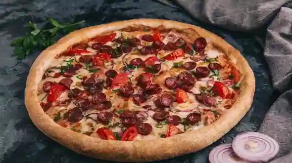 Страва Піца мисливська меню MonoPizza Піца мисливська меню MonoPizza